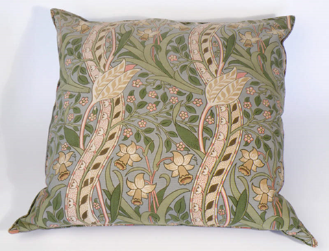 cushion covered in daffodil design morning room