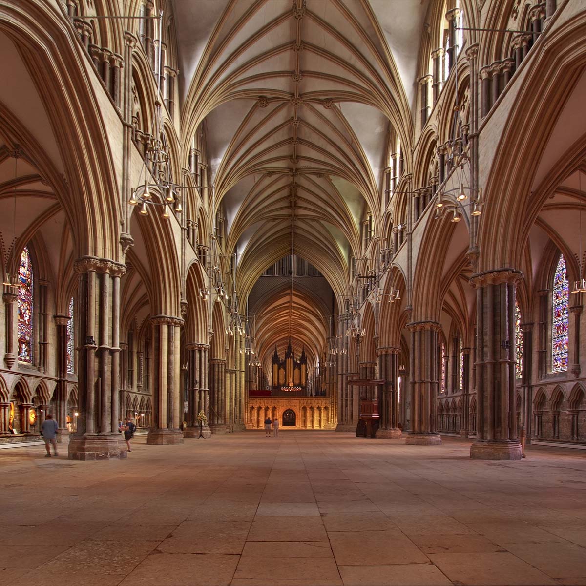 Interior Nave of the Lincoln Cathedral in England