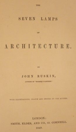 the seven lamps of architecture titlepage